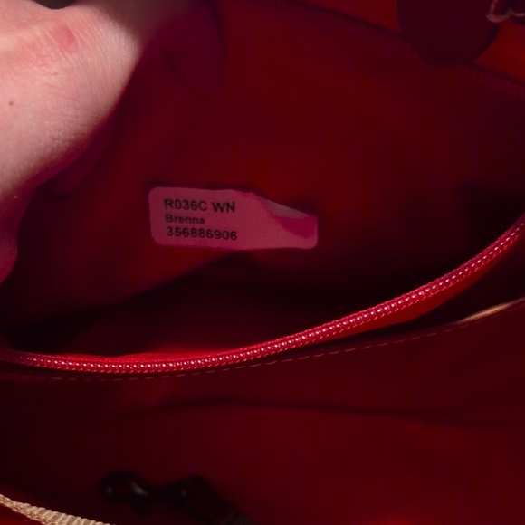 Dooney & Bourke Burgundy and Brown Leather Tote Bag - Picture 4 of 8